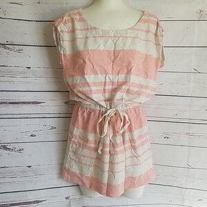 Loft Ann Taylor romper pink and cream